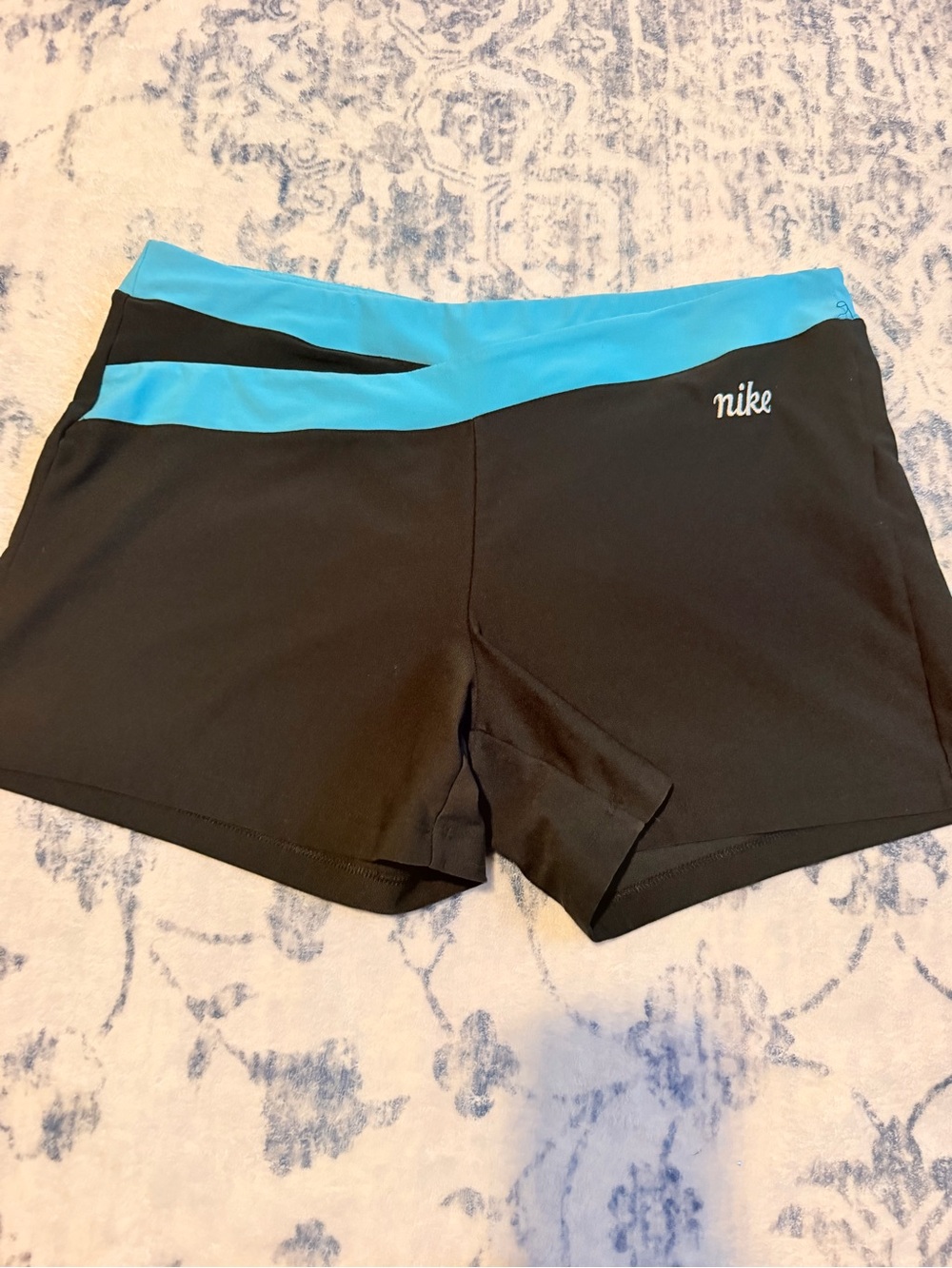 Nike Women’s Black and Teal Performance Shorts